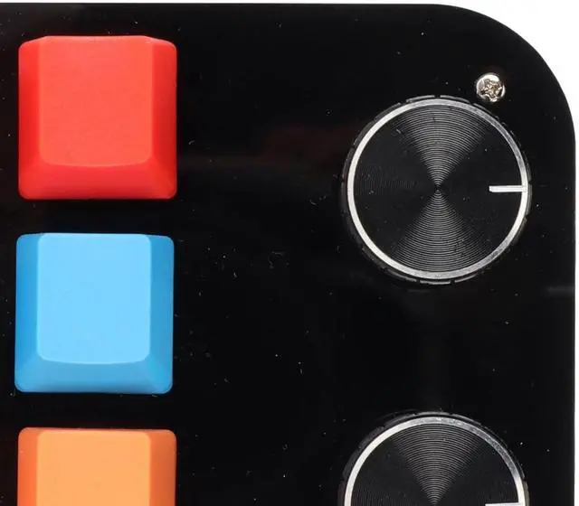 Alt view image 7 of 7 - One Handed Programmable Keypad, 9 Keys Mini Macro USB Mechanical Keyboard with 3 Knobs, Dual Mode DIY Customizable Keypad with Blue Switch for Office Gaming