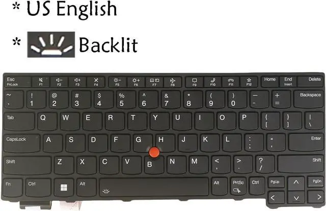 Alt view image 3 of 4 - AZUBAYCOM Laptop Keyboard for ThinkPad 5N21A21808 5N21A21882 5N21A21734 5N21H77171 5N21H77022 5N21H76804 5N21A21833 5N21A21907 5N21A21759 5N21H77219 5N21H77077 5N21H76852 (US English Layout, Backlit)