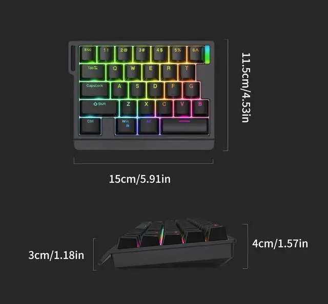 Alt view image 7 of 7 - Fuhiueos HE30 Corded Mechanical Keyboard with Switches for Effortless Typing for Home and Office