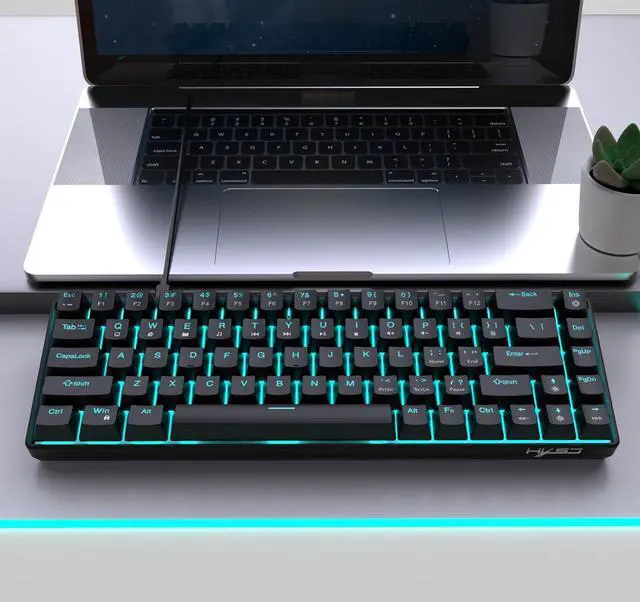Alt view image 7 of 7 - Mechanical Gaming Keyboard, Keyboard Blue Switches, USB Wired Mechanical Computer Keyboard, ABS Keyboard for Computer PC Tablet PS Computer Game