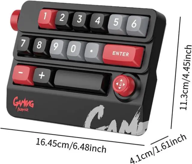 Alt view image 4 of 7 - ZGUZMCMK Portable Mechanical Keyboard Keyboard for Colorful Games Light Backlit USB C Wiring Key 6.4x4.4x1.6 Inches Rocker Knob, Black