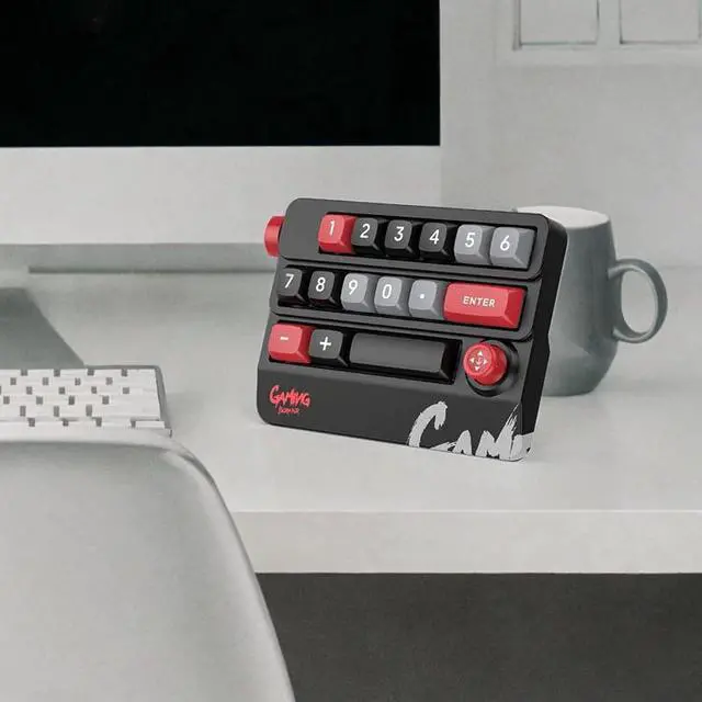 Alt view image 2 of 7 - ZGUZMCMK Portable Mechanical Keyboard Keyboard for Colorful Games Light Backlit USB C Wiring Key 6.4x4.4x1.6 Inches Rocker Knob, Black