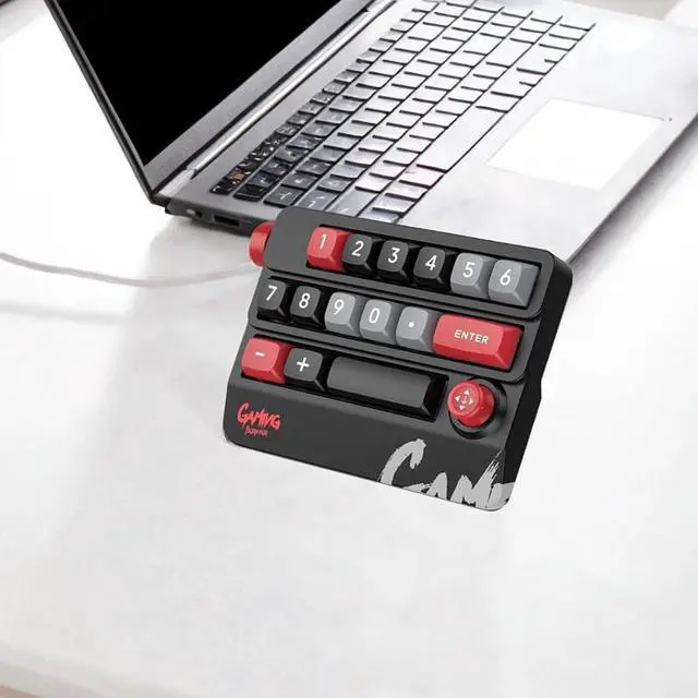 Alt view image 3 of 7 - ZGUZMCMK Portable Mechanical Keyboard Keyboard for Colorful Games Light Backlit USB C Wiring Key 6.4x4.4x1.6 Inches Rocker Knob, Black