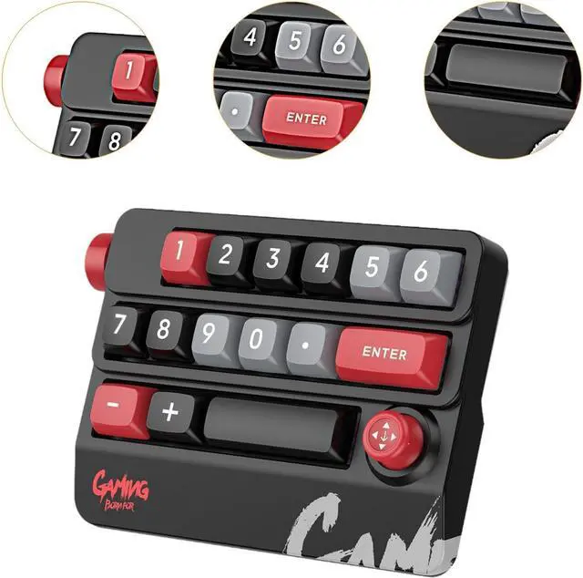 Alt view image 5 of 7 - ZGUZMCMK Portable Mechanical Keyboard Keyboard for Colorful Games Light Backlit USB C Wiring Key 6.4x4.4x1.6 Inches Rocker Knob, Black