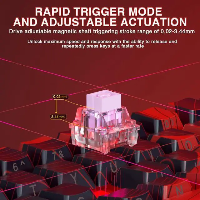Alt view image 5 of 7 - AULA WIN60 HE MAX - 60% Mechanical Gaming Keyboard Wired, Hall Effect Magnetic Switches Hot Swappable, Adjustable Actuation Rapid Trigger Mode, 8000 Hz Polling Rate, 60 Percent Keyboard Compact Design