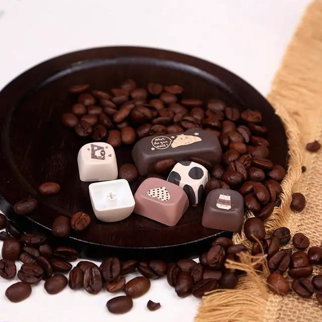 Alt view image 7 of 7 - Mechanical Keyboard Keycaps 131Keys Keycaps Coffee Brown Theme Heat Sublimated Set