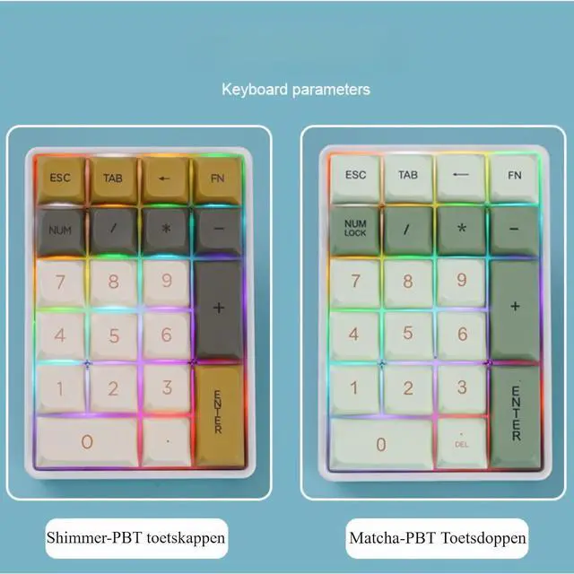 Alt view image 7 of 7 - Pidynx Numeric Keyboard 21-Key Keypad Tri-Mode Bluetooth Wireless Mechanical Laptop External Accounting Numeric Area
