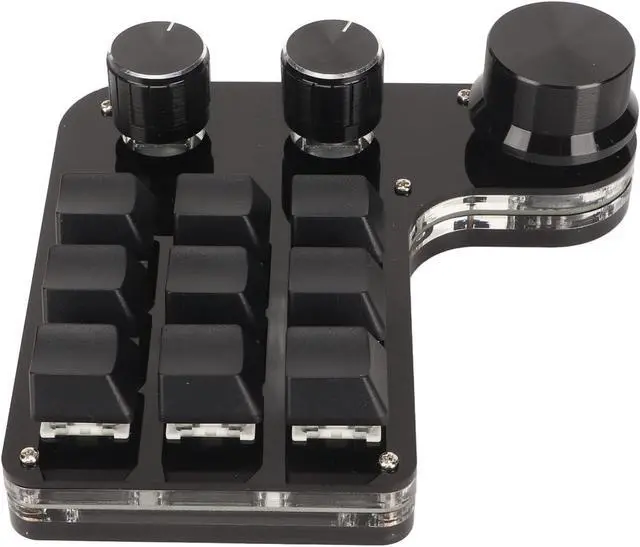 Main image of ariarly Mini 9 Key Keypad, Mechanical Gaming Keyboard with RGB Light Blue Switch DIY Programmable Keyboard, Gaming Keypad with 3 Knob, Suitable for Designers and Video Editors