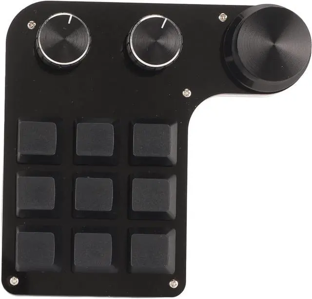 Alt view image 3 of 7 - ariarly Mini 9 Key Keypad, Mechanical Gaming Keyboard with RGB Light Blue Switch DIY Programmable Keyboard, Gaming Keypad with 3 Knob, Suitable for Designers and Video Editors