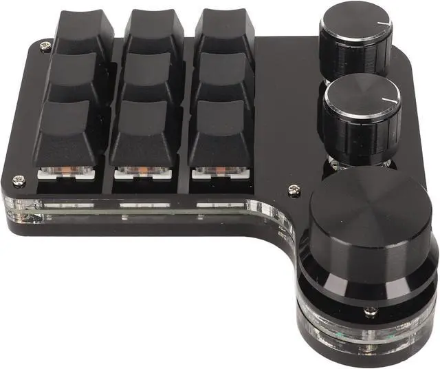 Alt view image 5 of 7 - ariarly Mini 9 Key Keypad, Mechanical Gaming Keyboard with RGB Light Blue Switch DIY Programmable Keyboard, Gaming Keypad with 3 Knob, Suitable for Designers and Video Editors