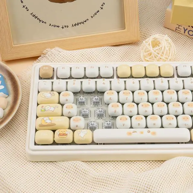 Alt view image 5 of 7 - COOMICKEY MOG Profile Keycaps, PBT Keycaps 60 75 100 Percent, Cute Cat Key Caps Set Dye-Sublimation, 136 Keys Custom Keyboard Key Caps for Cherry Gateron MX Switches Mechanical Keyboards