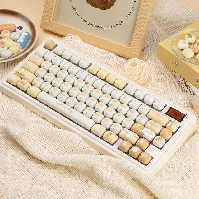 Alt view image 6 of 7 - COOMICKEY MOG Profile Keycaps, PBT Keycaps 60 75 100 Percent, Cute Cat Key Caps Set Dye-Sublimation, 136 Keys Custom Keyboard Key Caps for Cherry Gateron MX Switches Mechanical Keyboards