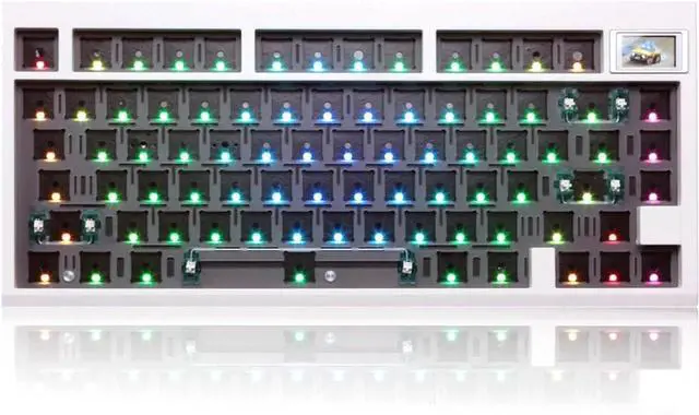 Main image of ZUOYA GMK81 Mechanical Keyboard Kit,75% Triple Mode BT5.0/USB-C Wired/2.4GHz Wireless Keyboard RGB Programmable Gasket-Mounted DIY Kit Hot Swap PCB Barebones for Win/Mac (White)