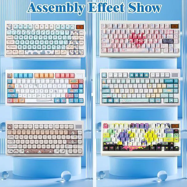 Alt view image 7 of 7 - ZUOYA GMK81 Mechanical Keyboard Kit,75% Triple Mode BT5.0/USB-C Wired/2.4GHz Wireless Keyboard RGB Programmable Gasket-Mounted DIY Kit Hot Swap PCB Barebones for Win/Mac (White)