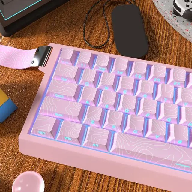 Alt view image 4 of 7 - YUGSHNKFC Contoured Keycap Side Backlit Characters Ergonomic 136-Key Keycaps for Mechanical Keyboard Comfortable Typing