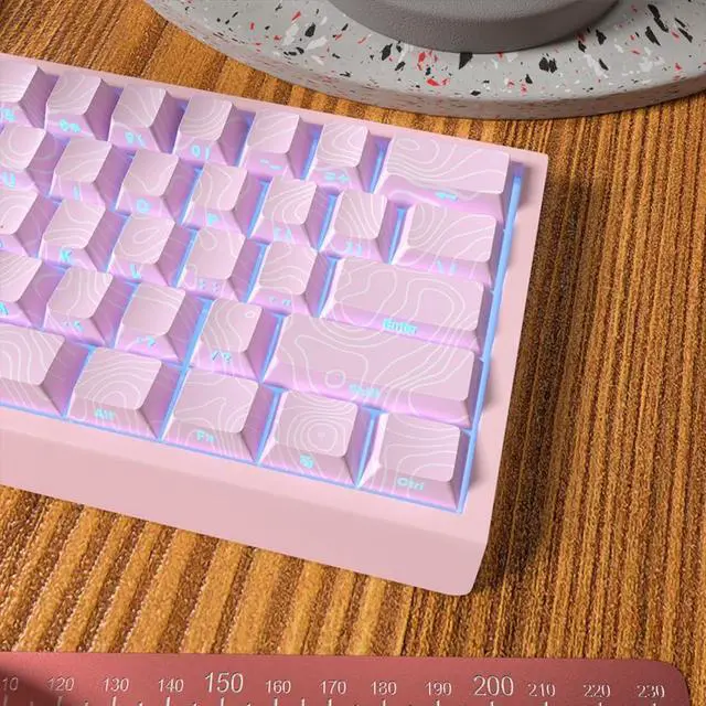 Alt view image 3 of 7 - YUGSHNKFC Contoured Keycap Side Backlit Characters Ergonomic 136-Key Keycaps for Mechanical Keyboard Comfortable Typing