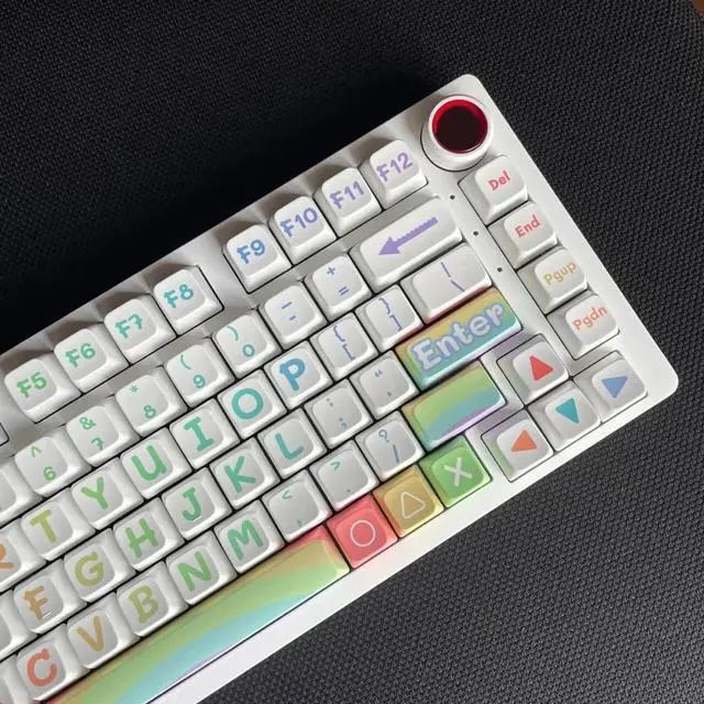 Alt view image 4 of 7 - 125Key Rainbow Themed Keycap MDAs Height PBTs Dye Sublimation Keycap Set for Customs Mechanical Keyboards