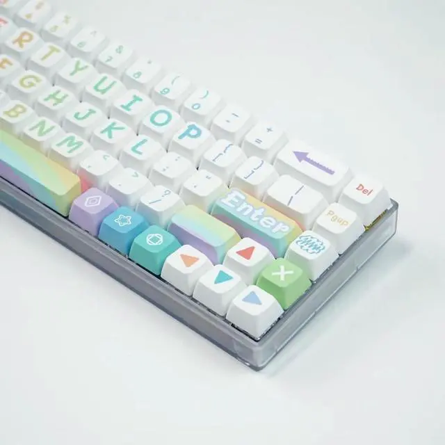 Alt view image 7 of 7 - 125Key Rainbow Themed Keycap MDAs Height PBTs Dye Sublimation Keycap Set for Customs Mechanical Keyboards