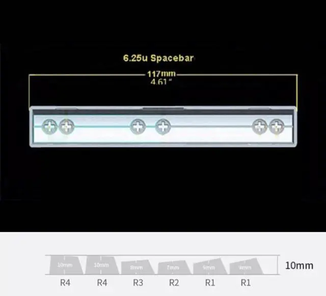 Alt view image 5 of 7 - YUGSHNKFC Contoured Keycap Side Backlit Characters Ergonomic 136-Key Keycaps for Mechanical Keyboard Comfortable Typing