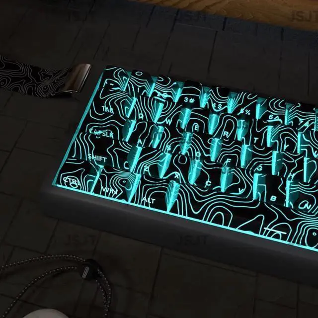 Alt view image 7 of 7 - YUGSHNKFC 131Keys Side Backlit Keycap Set Side Print Ergonomic Backlit Keycaps for Mechanical Keyboards Extended Use