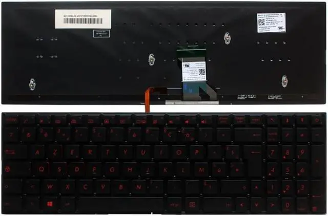 Main image of French Layout Red Backlit Keyboard Compatible with GL702 GL702VT GL702VM 0KNB0-662LUS00 AEBK5U00030 Compatible Replacement