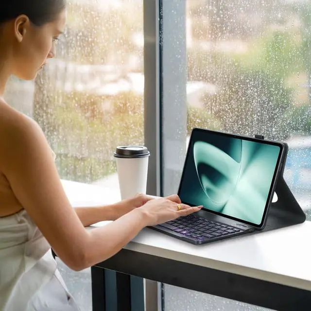 Alt view image 4 of 7 - HEKUEUN Keyboard Case for OnePlus Pad 11.6 Inch 2023, with Mouse 7 Color Backlight Detachable Wireless Bluetooth Keyboard Ultra-Thin Multi-Angle Protective Cover for OnePlus Pad 11.61"