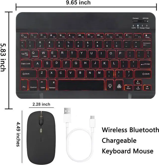 Alt view image 7 of 7 - HEKUEUN Keyboard Case for OnePlus Pad 11.6 Inch 2023, with Mouse 7 Color Backlight Detachable Wireless Bluetooth Keyboard Ultra-Thin Multi-Angle Protective Cover for OnePlus Pad 11.61"