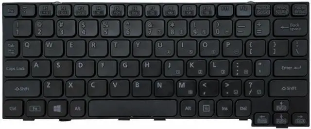 Alt view image 2 of 5 - US Keyboard Compatible with P CF-20 Compatible Laptop Black Non-Backlit