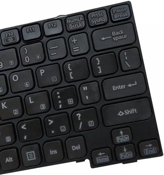 Alt view image 5 of 5 - US Keyboard Compatible with P CF-20 Compatible Laptop Black Non-Backlit