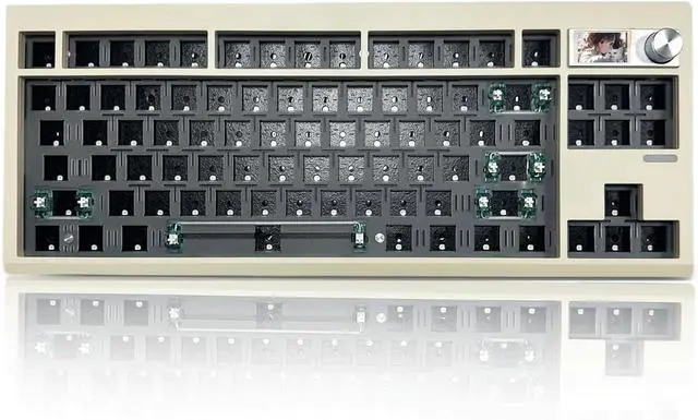 Main image of ZUOYA GMK87 TKL Mechanical Keyboard Kit,75% BT5.0/2.4Ghz/Wired Wireless Gaming DIY Kit VIA Programmable RGB Hot-Swap 87Keys Gasket Mount Compact Keyboard Custom Barebones with TFT Screen&Knob (Brown)