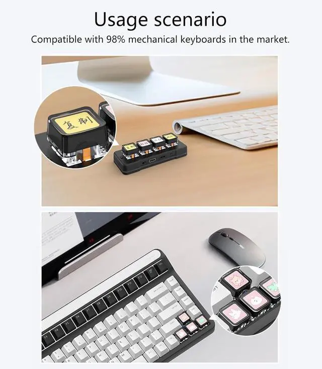 Alt view image 3 of 7 - GMBYLBY Customizable Clear Keycap Set for Mechanical Keyboards Removable Top and Bottom Covers for Easy