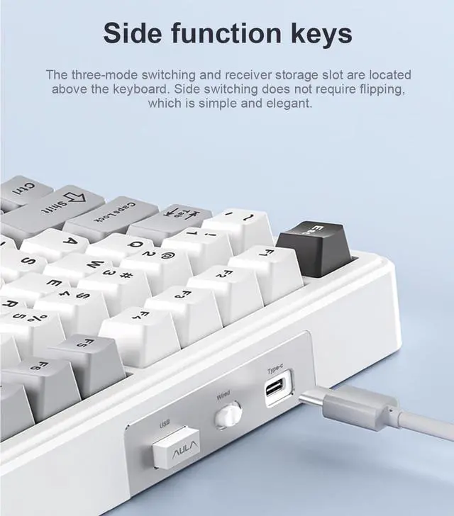 Alt view image 4 of 7 - x Aula F99 Pro Wireless Mechanical Gaming Keyboard, Hot Swappable Custom Cream Keyboard with RGB Backlit, Pre-lubed Linear Switches, Gasket Structure PBT Keycaps Blutooth Keyboards for PC Xbox