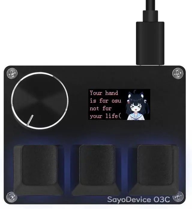 Main image of MiYee O3C Custom Gaming Keyboard Rapid Trigger Keyboard Magnetic Switches with Knob and Screen, Plug-and-Play, Copy Paste, Black