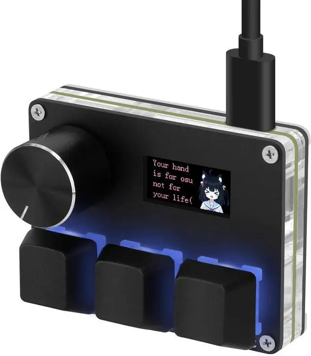 Alt view image 2 of 7 - MiYee O3C Custom Gaming Keyboard Rapid Trigger Keyboard Magnetic Switches with Knob and Screen, Plug-and-Play, Copy Paste, Black