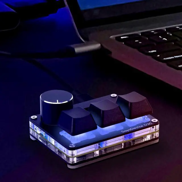 Alt view image 3 of 7 - MiYee O3C Custom Gaming Keyboard Rapid Trigger Keyboard Magnetic Switches with Knob and Screen, Plug-and-Play, Copy Paste, Black