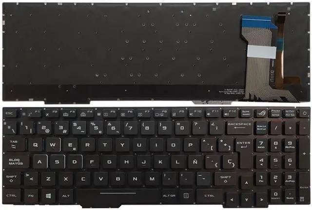 Main image of Backlit Red White Spanish Keyboard Compatible with GL753 GL753V GL753VE GL753VD(White)