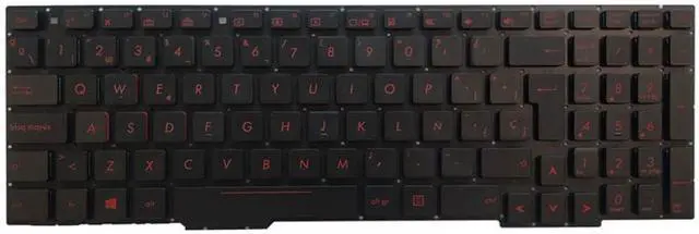 Alt view image 3 of 7 - Backlit Red White Spanish Keyboard Compatible with GL753 GL753V GL753VE GL753VD(White)