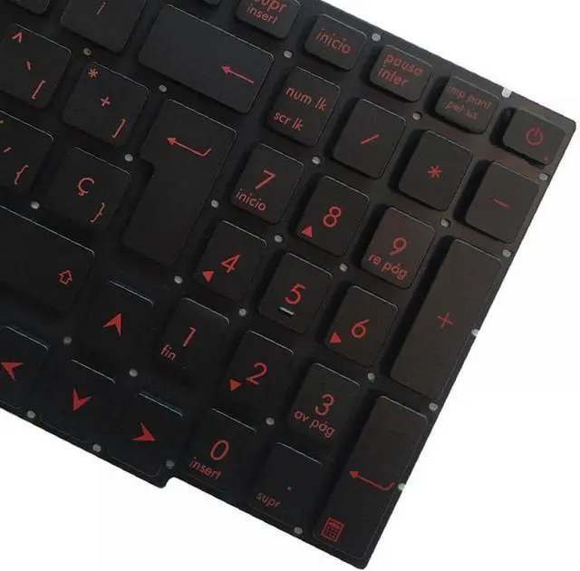 Alt view image 4 of 7 - Backlit Red White Spanish Keyboard Compatible with GL753 GL753V GL753VE GL753VD(White)