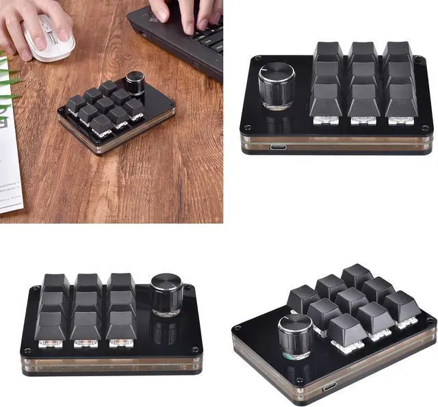 Alt view image 2 of 7 - Zgehnao 9 Key Macro Programmable Keyboard Mechanical Gaming Macro Keyboard With Knob KeyPad Hot Swap Gaming Keyboard