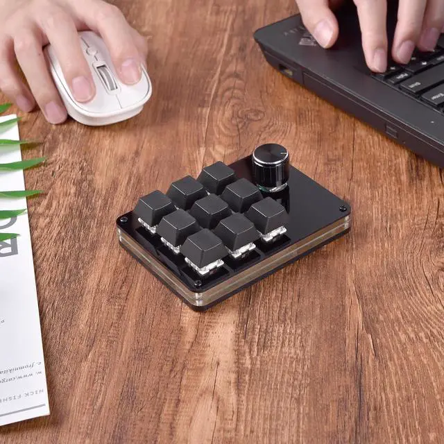 Alt view image 3 of 7 - Zgehnao 9 Key Macro Programmable Keyboard Mechanical Gaming Macro Keyboard With Knob KeyPad Hot Swap Gaming Keyboard