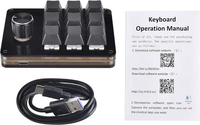 Alt view image 4 of 7 - Zgehnao 9 Key Macro Programmable Keyboard Mechanical Gaming Macro Keyboard With Knob KeyPad Hot Swap Gaming Keyboard