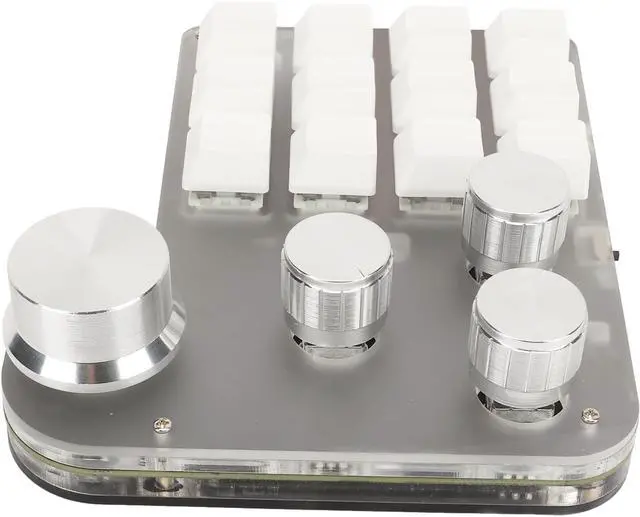 Alt view image 5 of 7 - Blue Switch Keyboard USB C BT 2.4G Mini RGB Custom Keypad Industrial Console 5V 1A