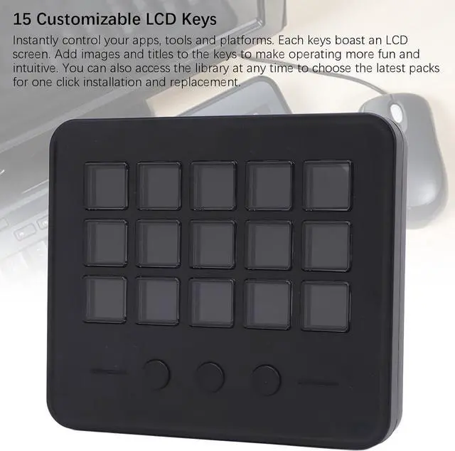Alt view image 6 of 7 - Studio Controller with 15 Customizable LCD Keys, Game Streaming Keyboard for Triggering Actions in Apps and Software Such As OBS Twitch YouTube, for Mac and PC