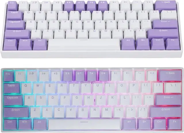 Alt view image 6 of 7 - Mechanical Gaming Keyboard, Cute Small Size RGB Backlight Long Lasting Battery, Quick Response Red Switch 2.4G 3.0 5.0 Type C Wired Hot Swappable, Double Layer Padding