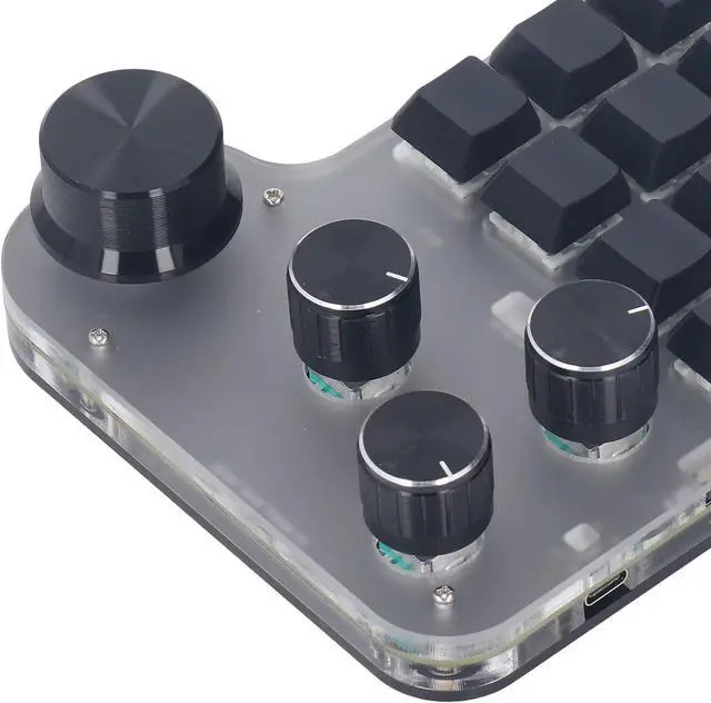 Alt view image 6 of 7 - USB Mini Macro Mechanical Gaming Keyboard, Upgrade to Wired, and 2.4G, Blue Switch RGB LED, Self Set Button Function, Programming Macro Keypad, Compact for Gaming, Industrial