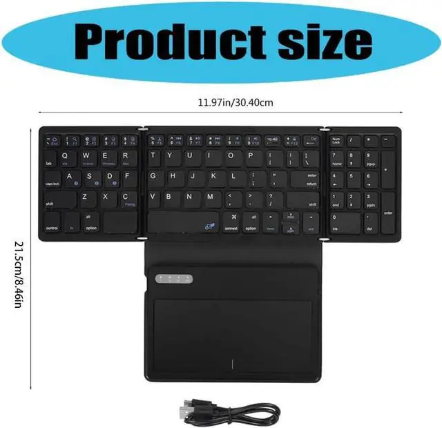 Alt view image 5 of 7 - Foldable Keyboard With Large Touchpad And Numeric Keys Numpad Keypad For Multiple Devices