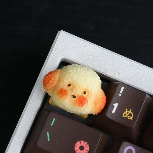 Main image of Keycaps,Resin Mechanical Keyboard Three-Dimensional Keycap,Bread Series Transparent Personalized Replacement Keycaps for Gaming Keyboards (Rice Puppy)