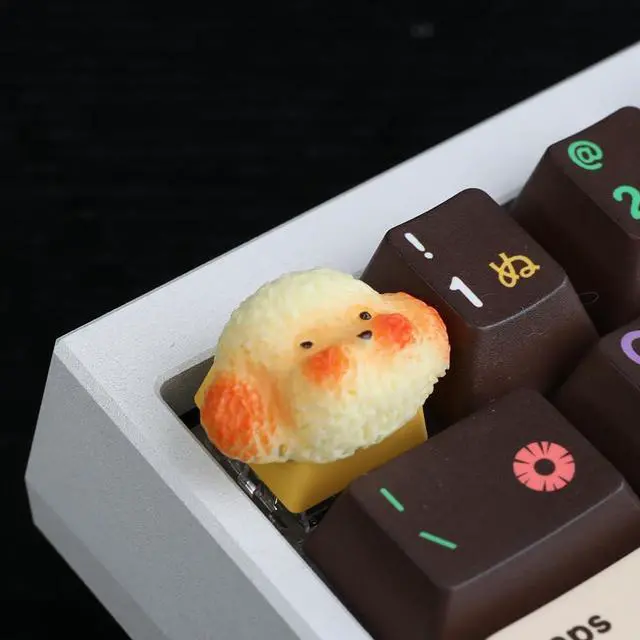 Alt view image 5 of 5 - Keycaps,Resin Mechanical Keyboard Three-Dimensional Keycap,Bread Series Transparent Personalized Replacement Keycaps for Gaming Keyboards (Rice Puppy)