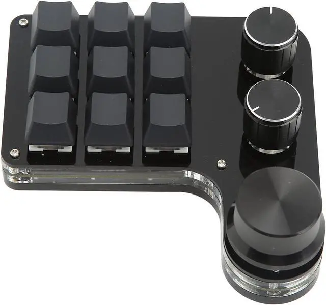 Alt view image 7 of 7 - Nutriess Mini Gaming Keypad 9 Keys 3 Knobs RGB Backlit Programmable Mechanical Keyboard with Delay Function for Music Office Media