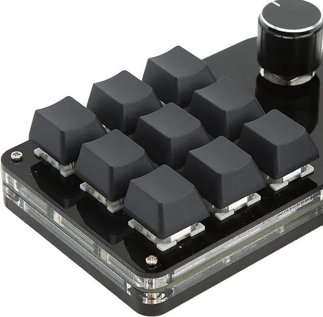 Alt view image 5 of 7 - Nutriess Mini Gaming Keypad 9 Keys 3 Knobs RGB Backlit Programmable Mechanical Keyboard with Delay Function for Music Office Media